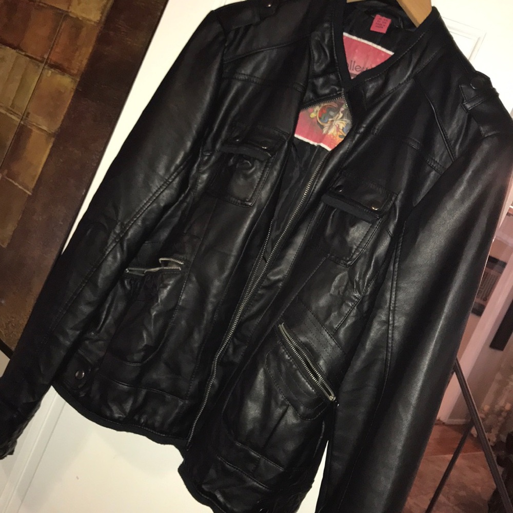 Moto jacket faux leather